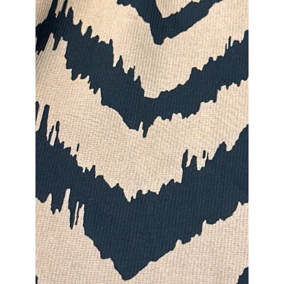 AB Studio Sheer Chevron Blouse Black Beige Long Sleeve Lightweight Bohemian Chic - Picture 13 of 13